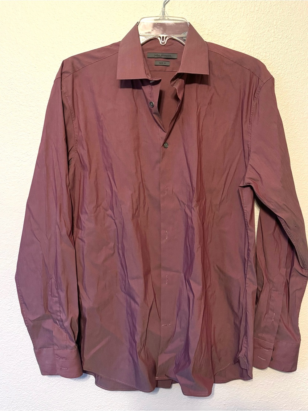 John Varvatos Men's Plum Dress Shirt - Long Sleeve